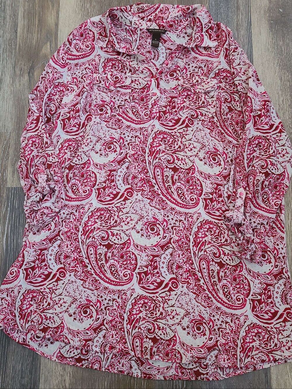 Bit & Bridle Paisley Long Top Women's Size XL